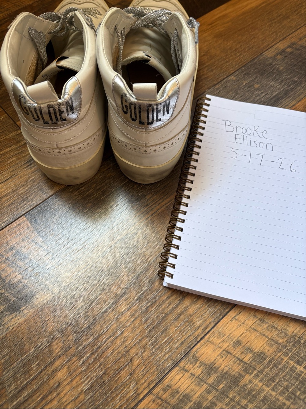 Golden Goose womens white High-Top Sneakers with Black Star - Picture 3 of 10